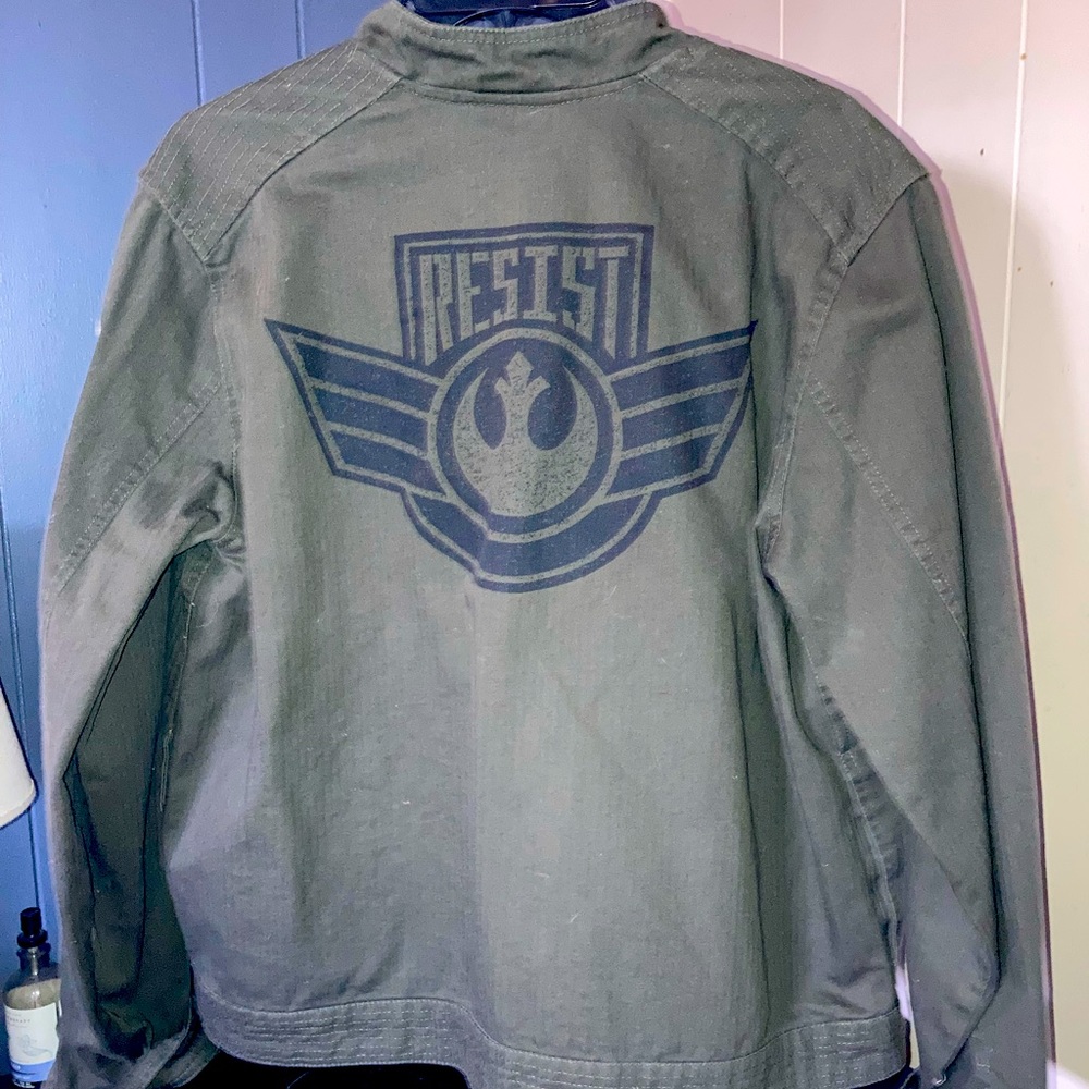 Pre-owned Disney Star Wars Galaxy’s Edge Resistance Logo Jacket L